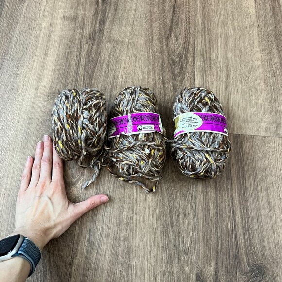 Unger 3 Skeins of Knob Tweed Wool Blend Yarn Vintage - Picture 7 of 7